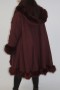 Fur jacket Swinger blue fox wine red with fabric jacket