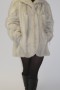 Fur jacket mink pearl with mink tails decor