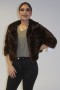 Fur jacket mink -brown cross-worked