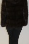 Fur jacket mink brown cross with hood