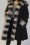 Fur reversible jacket inner lining rabbit fur with chinchilla