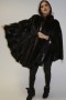 Fur cape mink with black patent leather