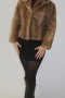 Fur jacket pastel mink short