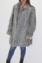 Fur jacket lamb gray with mink collar and cuff