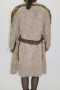 Fur jacket Indian lamb pearl with leather