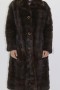 Fur coat mink brown cross-worked