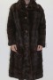 Fur coat mink brown cross-worked