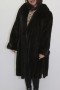 Fur - fur coat mink black with hood