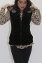 Mink fur vest with hood and chinchilla natural