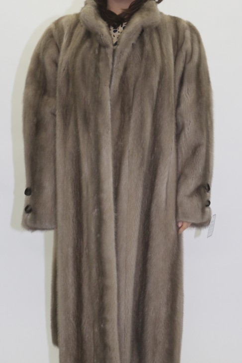 Fur fur mink coat silver-blue gray