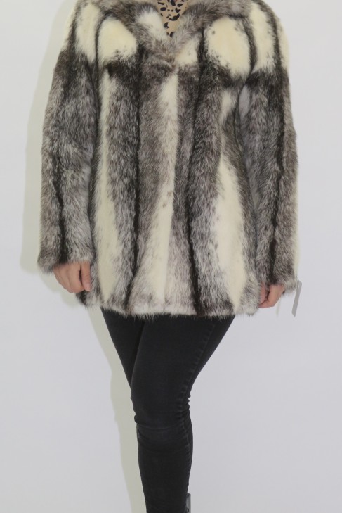 Fur jacket Kohinoor mink black and white