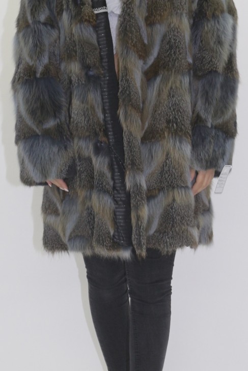 Fur jacket red fox pieces anthracite